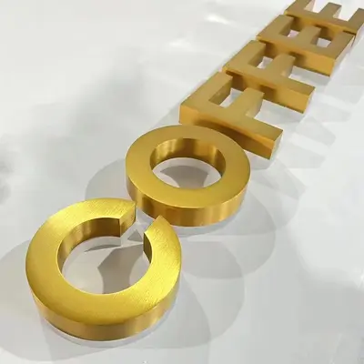 Edelstahl-Buchstaben-Ladenschild mit LED, Acryl-Option
