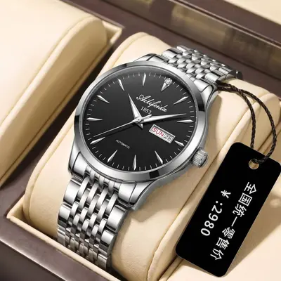 Aili Feida Men's Quartz Watch Stainless Steel Band Waterproof