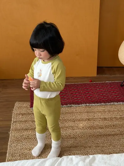 Kinder-Schlafanzugset aus Wolle der Klasse A, nahtlos mit Cartoon-Motiv - 12