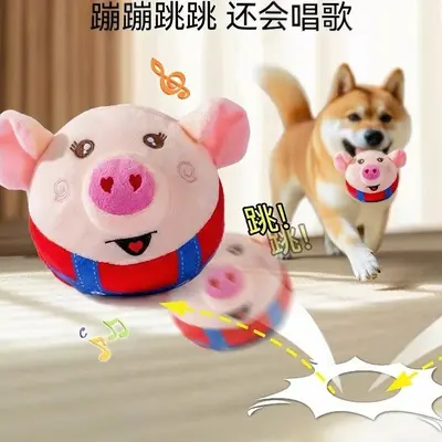 狗狗玩具电动跳跳逗狗遛球宠物自嗨解闷发声磨牙泰迪耐咬幼犬柯基