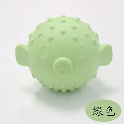 厂家现货宠物河豚玩具TPR橡胶狗狗磨牙健齿互动 刺球小鱼发声玩具 - 9
