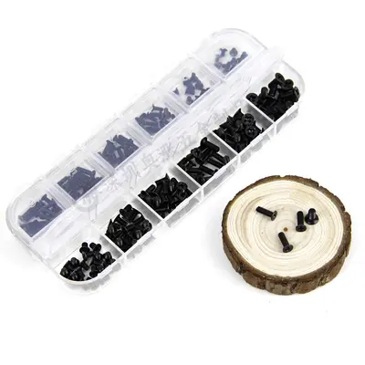 Cross-border wholesale source, minimum order of one piece, M2 M2.5 M3 black computer laptop screw set, countersunk Phillips machine screws