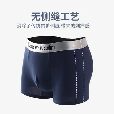 CaiLanKaiLin Men's Cotton Antibacterial Boxer Briefs