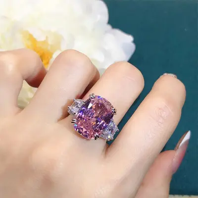15 karat renkli strass yüzük, ayarlanabilir - 5