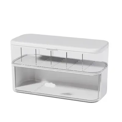 Double-layer cable storage box in acrylic for desktop organization - 6
