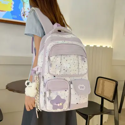Lightweight Large Capacity School Backpack for Grades 5-6 - 4