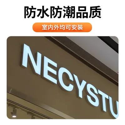 Flat Stainless Steel Illuminated Acrylic Letters, Outdoor Mini Frameless Sign