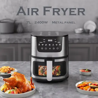 2026 Ev Tipi Air Fryer, Çok Fonksiyonlu Görsel Paslanmaz Çelik Fritöz, Otomatik Elektrikli Fırın, Büyük Kapasiteli, Akıllı Pişirme