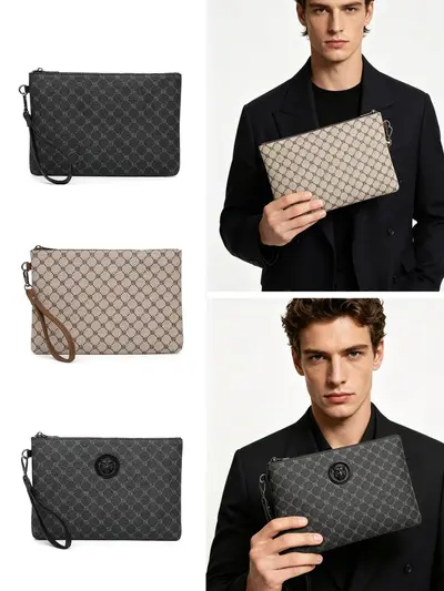 Men's large capacity business handbag, woven - 3