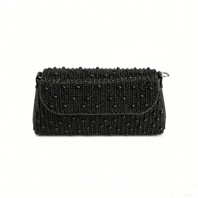 Damen-Abendtasche mit Perlen und Strass, Umhängetasche - 7