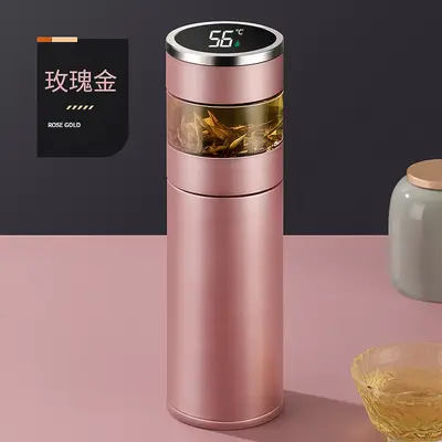 保温杯礼盒装茶水分离智能316不锈钢商务车载泡茶礼品刻字批发杯 - 9