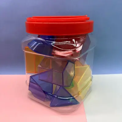 Şeffaf yapı blokları 10 cm, 3D geometrik şekiller, erken eğitim - 9