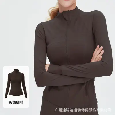 TATABLANOM Fitness-Oberteil mit Jacke, atmungsaktiv, elastisch, mit Taschen, Lauf-Yoga-Set - 9