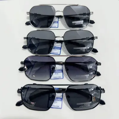 Premium! Men's TAC thickened polarized anti-UV kick-off sunglasses equipped with prescription lenses and fine engraved combination leg sunglasses