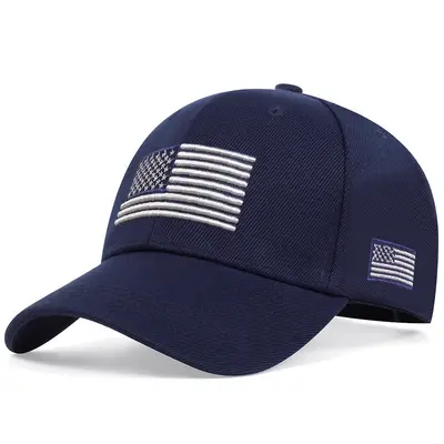 Cross-border foreign trade new solid color baseball cap outdoor sun protection sunhat American flag duck cap sports baseball cap - 7