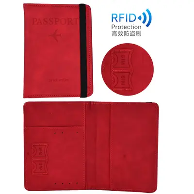 跨境现货护照夹定制pu皮革多功能卡位收纳证件包绑带旅行夹印logo - 12