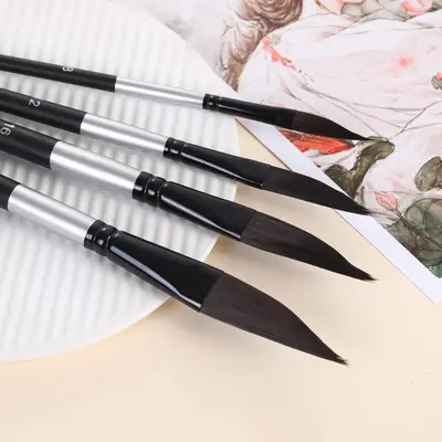 跨境刀型笔美术画笔套装四支全套勾线笔刀锋笔刷绘画工具厂家批发