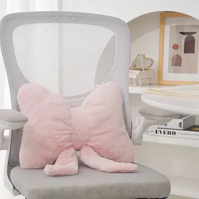 Cross-border arc-shaped pink sofa cushion, office desk and chair soft and comfortable lumbar support, master bedroom headboard decoration. - 7