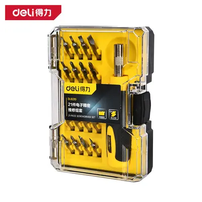 Deli DL1021D hassas tamir tornavida seti, 21 parça - 1