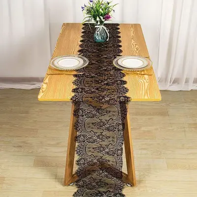 White Lace Table Runner for Wedding Decoration, 36*300 cm - 7