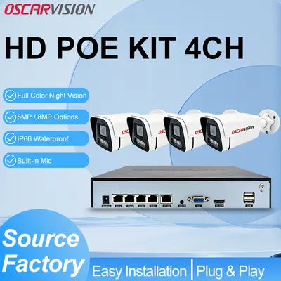 POE Überwachungskamera-Set HD wasserdicht Innen- und Außenbereich - 2