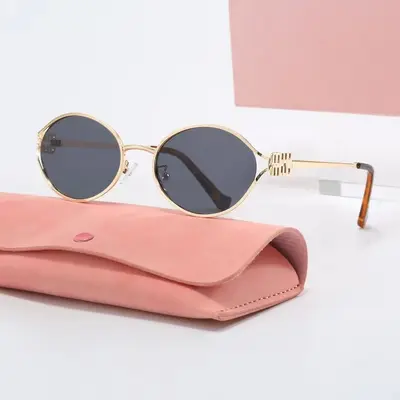 Metal Frame Women's Sunglasses, UV Protection, Oval Frame - 7
