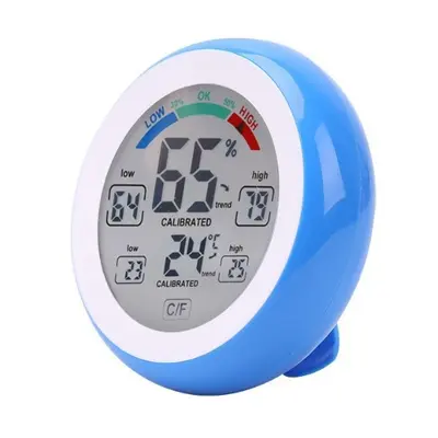 New Round Touch Screen Thermometer Hygrometer with Clock Alarm Household Digital Temperature and Humidity Meter 3305F