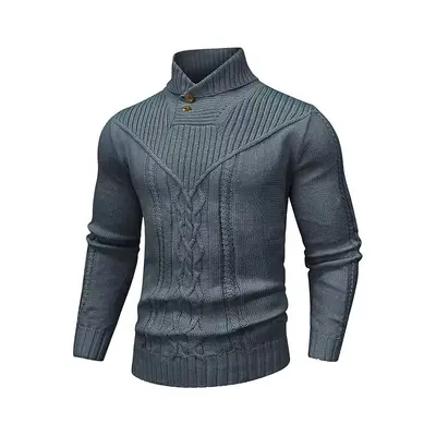 Herren klassischer Strickpullover mit Stehkragen, Frühling und Herbst - 12