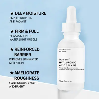 Dış ticaret toptan %2 hyaluronik asit B5 yüz nemlendirici serum, nem kilitleyici onarıcı, donukluğu azaltan hyaluronik asit serum