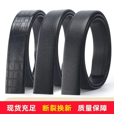 Black belt wholesale men's microfiber wear-resistant and scratch-resistant headless crocodile pattern belt automatic buckle comfortable trouser belt