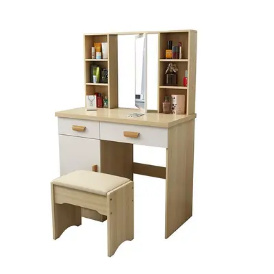 Modern Minimalist Makeup Vanity Table with Drawers and Storage Cabinet for Small Apartment