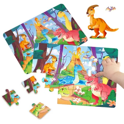 Paper Puzzles for Children Aged 3-6, Animals and Dinosaurs, Educational