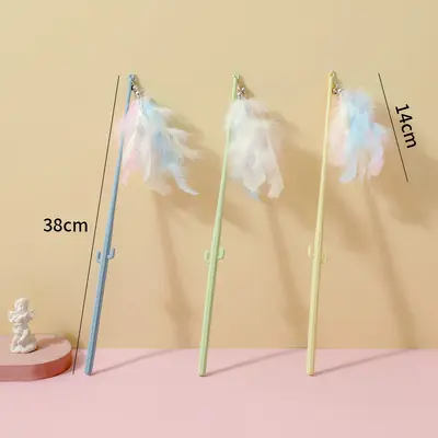 Feather Cat Teaser Wand Set, Cat Toy - 5
