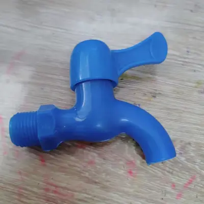 Kunststoff-Außenwasserhahn, Keramikkartusche, Blau-Beige - 8