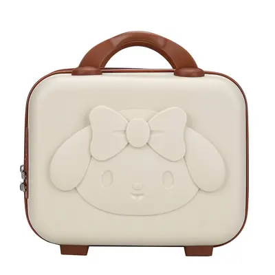 Long-eared rabbit figured bow suitcase, 14 inch luggage suitcase, travel bag, cosmetic bag, zippered bear figured cosmetic bag, 14 inch. - 7