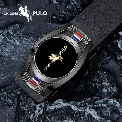 Douyin Viral Paolo Classic High-End No-Tooth Automatic Buckle Leather Belt for Men - Fashionable Versatile Business Leather Belt