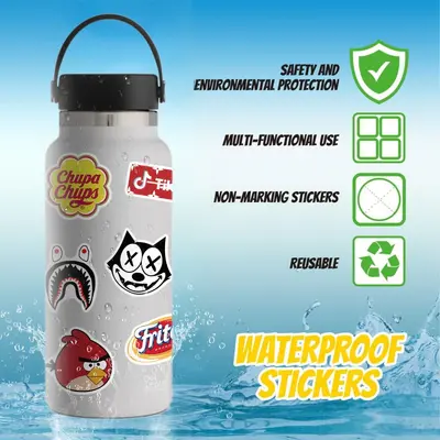 101 Fashion Logo Stickers for Water Bottles and Phone Cases
