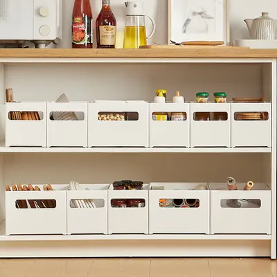 Japanese-style kitchen storage box, retractable, rectangular - 2