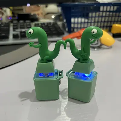Duck and Frog Sound Keychain with Light-Up Electronic Stress Toy - 9