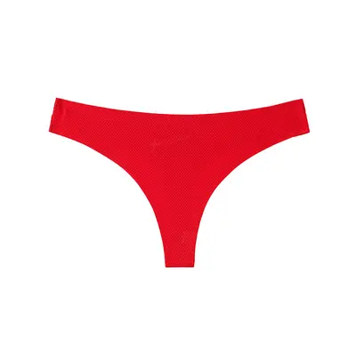 Women's Seamless Low Waist Breathable Thong Panties, Plus Size - 7