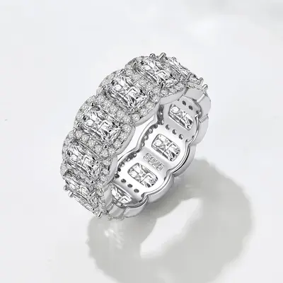 925 sterling silver zircon ring, micro-set, stacking