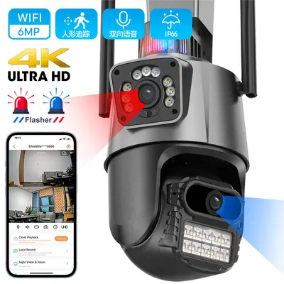 Icsee P11 açık alan çift lens WiFi ultra HD CCTV kamerası