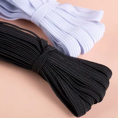 Thin Flat Narrow Elastic Band, High Elasticity, Black, for Trouser Waistbands and Cuffs - 4