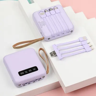 Neue interne Kabelmodell, Mini-Cartoon-Muster 10000mAh Powerbank, großkapazitive mobile Stromquelle, individuell bedrucktes Geschenk. - 10