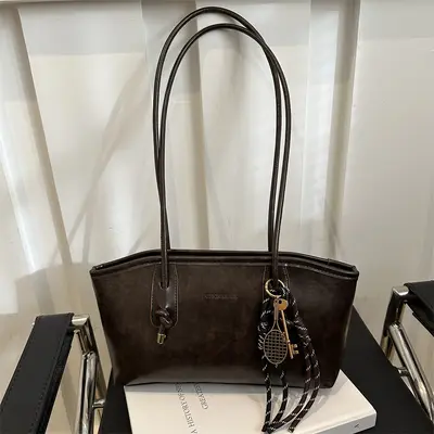 Retro Damen-Tote-Bag mit großem Fassungsvermögen und Schultergurt