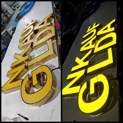 Outdoor LED Illuminated Frameless Letter Sign, Advertising Billboard