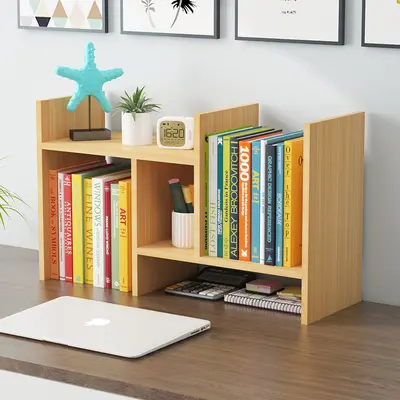 Multi-Tier Desktop Bookshelf Organizer Standing Book Stand
