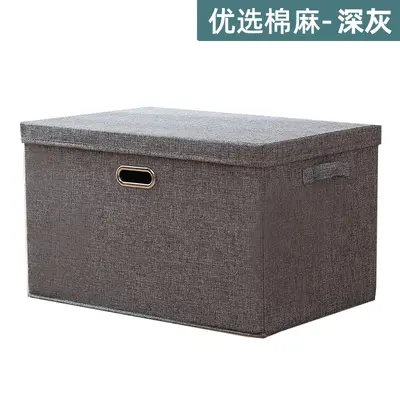 Foldable fabric clothing storage box with lid and drawers - 8