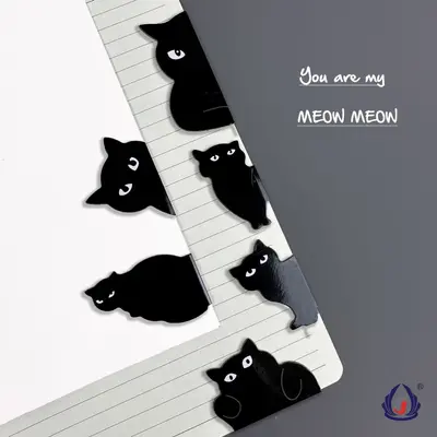 Black Cat Cute Magnetic Bookmark Cat Lovers Gift Bookmark Student Teacher School Home Black Cat Gift Bookmark