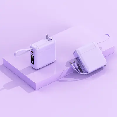 Powerbank mit AC-Stecker, kabelgebunden, große Kapazität 20000 mAh mit Super-Schnellladung 22.5W zertifizierte mobile Stromversorgung. - 10